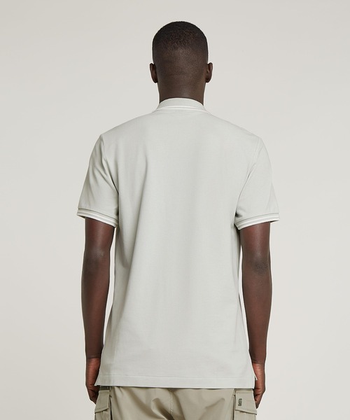 G-STAR（ジースター）の「DUNDA SLIM STRIPE POLO/ベーシックデザインワンポイントロゴポロシャツ（ポロシャツ・メンズ・ブルー/グレー系その他/ベージュ/ブルー系その他・LARGE/MEDIUM/SMALL/X-LARGE/X-SMALL）」の12枚目の写真