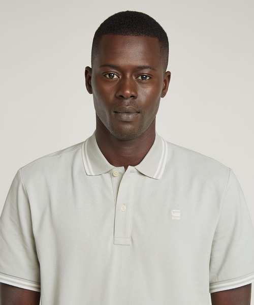 G-STAR（ジースター）の「DUNDA SLIM STRIPE POLO/ベーシックデザインワンポイントロゴポロシャツ（ポロシャツ・メンズ・ブルー/グレー系その他/ベージュ/ブルー系その他・LARGE/MEDIUM/SMALL/X-LARGE/X-SMALL）」の14枚目の写真