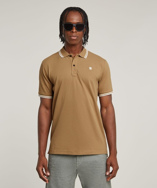 G-STAR（ジースター）の「DUNDA SLIM STRIPE POLO/ベーシックデザインワンポイントロゴポロシャツ（ポロシャツ・メンズ・ブルー/グレー系その他/ベージュ/ブルー系その他・LARGE/MEDIUM/SMALL/X-LARGE/X-SMALL）」の22枚目の写真