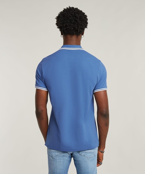 G-STAR（ジースター）の「DUNDA SLIM STRIPE POLO/ベーシックデザインワンポイントロゴポロシャツ（ポロシャツ・メンズ・ブルー/グレー系その他/ベージュ/ブルー系その他・LARGE/MEDIUM/SMALL/X-LARGE/X-SMALL）」の17枚目の写真