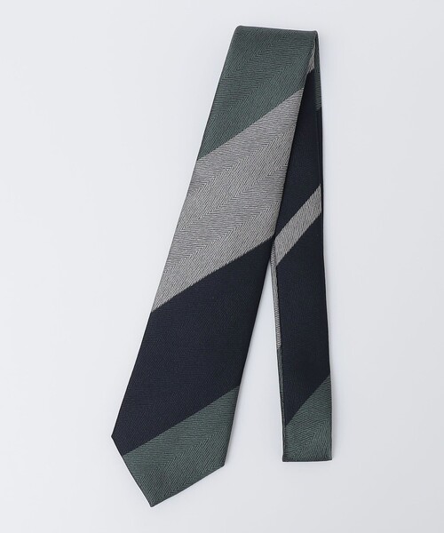 SHIPS: シルク ヘリンボーン ワイド ストライプ ネクタイ（ネクタイ