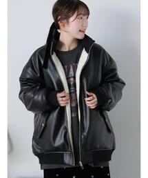 エコレザーボアリバーシブルジャケット