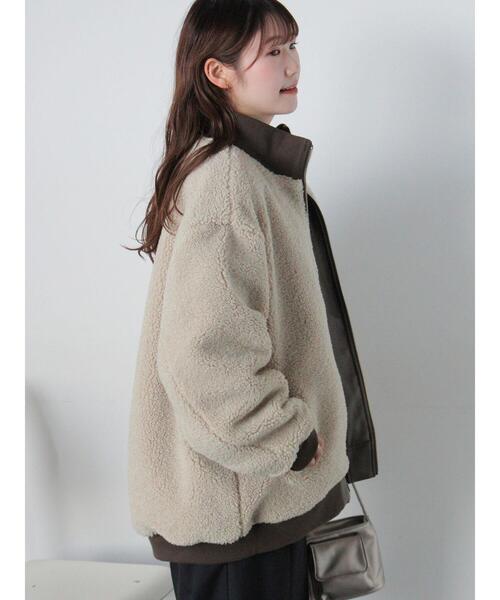 ehka sopo（エヘカソポ）の「エコレザーボアリバーシブルジャケット