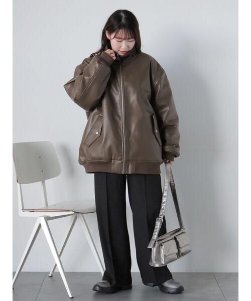 ehka sopo（エヘカソポ）の「エコレザーボアリバーシブルジャケット