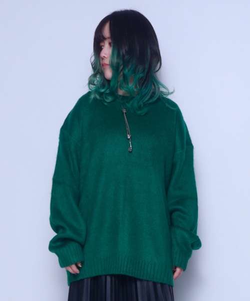 Bling Leads(ブリングリーズ)の「Z)【BLINGLEADS】722805 モヘアタッチBIG クルーネック ニットセーター(ニット/セーター・メンズ・ブラック/ブルー/マスタード/グリーン/チャコールグレー/その他3/その他2/その他1・LARGE/MEDIUM)」の3枚目の写真