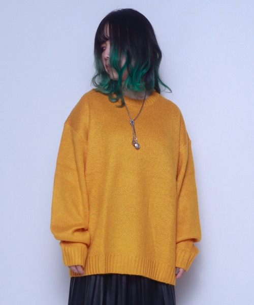 Bling Leads(ブリングリーズ)の「Z)【BLINGLEADS】722805 モヘアタッチBIG クルーネック ニットセーター(ニット/セーター・メンズ・ブラック/ブルー/マスタード/グリーン/チャコールグレー/その他3/その他2/その他1・LARGE/MEDIUM)」の5枚目の写真