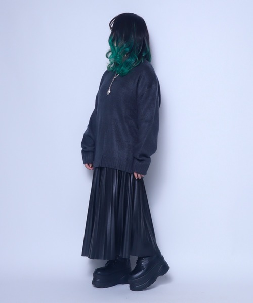 Bling Leads(ブリングリーズ)の「Z)【BLINGLEADS】722805 モヘアタッチBIG クルーネック ニットセーター(ニット/セーター・メンズ・ブラック/ブルー/マスタード/グリーン/チャコールグレー/その他3/その他2/その他1・LARGE/MEDIUM)」の9枚目の写真
