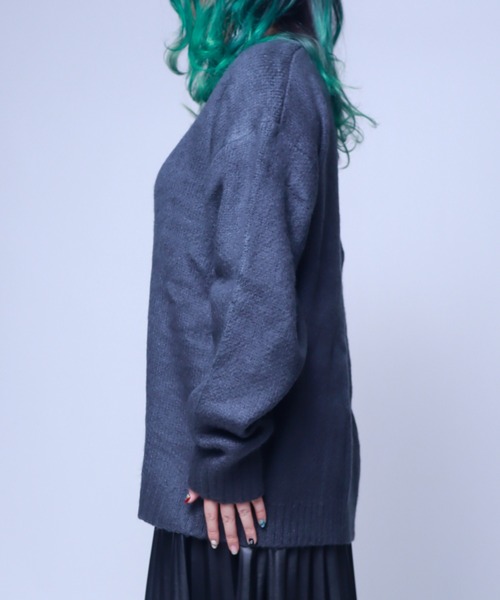 Bling Leads(ブリングリーズ)の「Z)【BLINGLEADS】722805 モヘアタッチBIG クルーネック ニットセーター(ニット/セーター・メンズ・ブラック/ブルー/マスタード/グリーン/チャコールグレー/その他3/その他2/その他1・LARGE/MEDIUM)」の14枚目の写真
