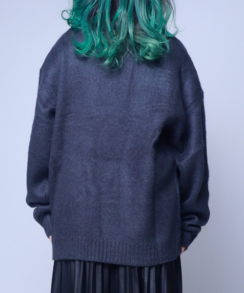 Bling Leads(ブリングリーズ)の「Z)【BLINGLEADS】722805 モヘアタッチBIG クルーネック ニットセーター(ニット/セーター・メンズ・ブラック/ブルー/マスタード/グリーン/チャコールグレー/その他3/その他2/その他1・LARGE/MEDIUM)」の15枚目の写真