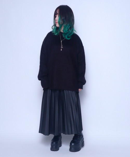 Bling Leads(ブリングリーズ)の「Z)【BLINGLEADS】722805 モヘアタッチBIG クルーネック ニットセーター(ニット/セーター・メンズ・ブラック/ブルー/マスタード/グリーン/チャコールグレー/その他3/その他2/その他1・LARGE/MEDIUM)」の19枚目の写真