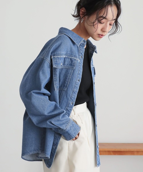 n'OrLABEL(ノアールレーベル)の「『フリンジデニムシャツ』(シャツ/ブラウス・レディース・ブルー/ブラック・FREE)」の5枚目の写真