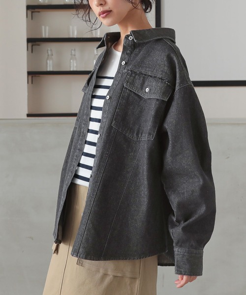 n'OrLABEL(ノアールレーベル)の「『フリンジデニムシャツ』(シャツ/ブラウス・レディース・ブルー/ブラック・FREE)」の18枚目の写真