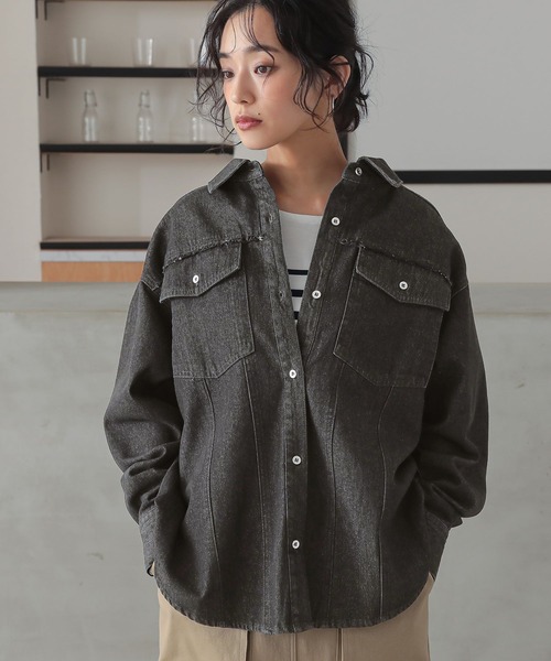 n'OrLABEL(ノアールレーベル)の「『フリンジデニムシャツ』(シャツ/ブラウス・レディース・ブルー/ブラック・FREE)」の21枚目の写真