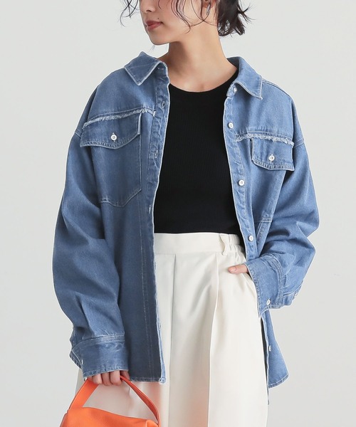 n'OrLABEL(ノアールレーベル)の「『フリンジデニムシャツ』(シャツ/ブラウス・レディース・ブルー/ブラック・FREE)」の3枚目の写真