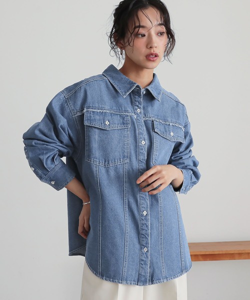 n'OrLABEL(ノアールレーベル)の「『フリンジデニムシャツ』(シャツ/ブラウス・レディース・ブルー/ブラック・FREE)」の8枚目の写真