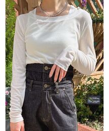 2WAYレイヤードカットトップス