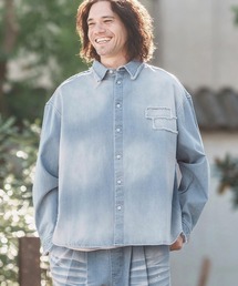 ブラウス シャツ 「ZOZOTOWN限定」LHP×彩雪/Over size DENIM short sleeve shirt(UNISEX)/lhpa L.H.P ブラウス シャツ 「ZOZOTOWN限定」LHP×彩雪/Over size