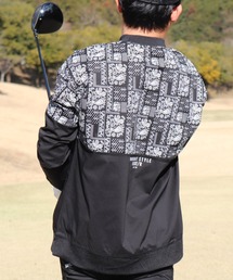 (RM)【LUXE/R GOLF】ストレッチ クロス ペイズリー柄 バイカラー プルオーバー シャツ