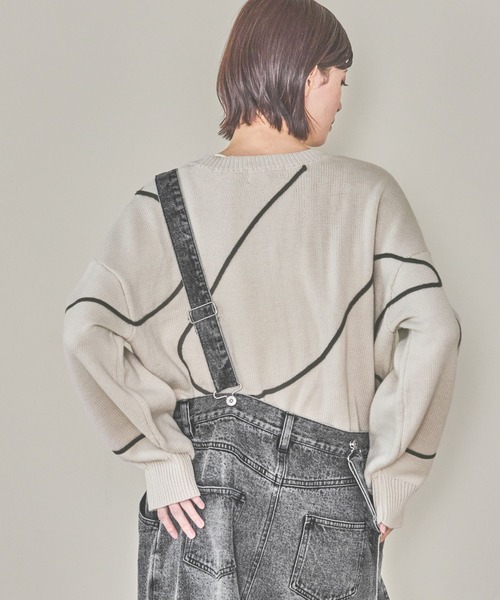 LAKOLE(ラコレ)の「テープ刺繍ニットプルオーバー / 289665(ニット/セーター・レディース・チャコール/アイボリー/ライトグリーン・FREE)」の13枚目の写真
