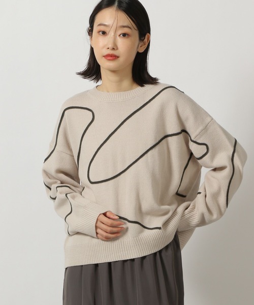 LAKOLE(ラコレ)の「テープ刺繍ニットプルオーバー / 289665(ニット/セーター・レディース・チャコール/アイボリー/ライトグリーン・FREE)」の21枚目の写真