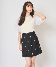 配色刺繍ミニスカショーパン