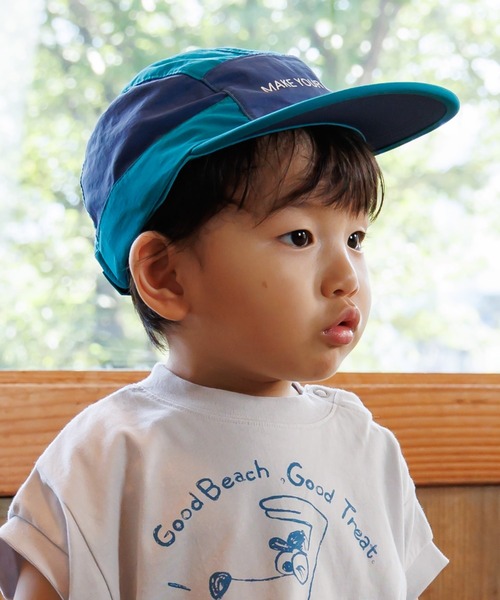 MAKE YOUR DAY（メイクユアデイ）の「日よけ付きジェットキャップ（キャップ・キッズ・オレンジ/ネイビー/ピンク・L/M/S）」の5枚目の写真