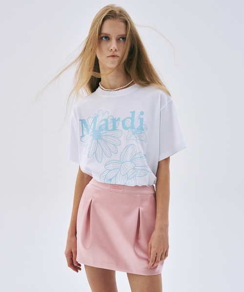 Mardi Mercredi（マルディメクルディ）の「TSHIRT TRIPLE FLOWER（Tシャツ/カットソー・レディース・アイボリー/ホワイト/ベージュ系その他/ホワイト系その他/オートミール/ブラック/ネイビー/ブラック×ピンク/ブラック系その他・FREE）」の20枚目の写真