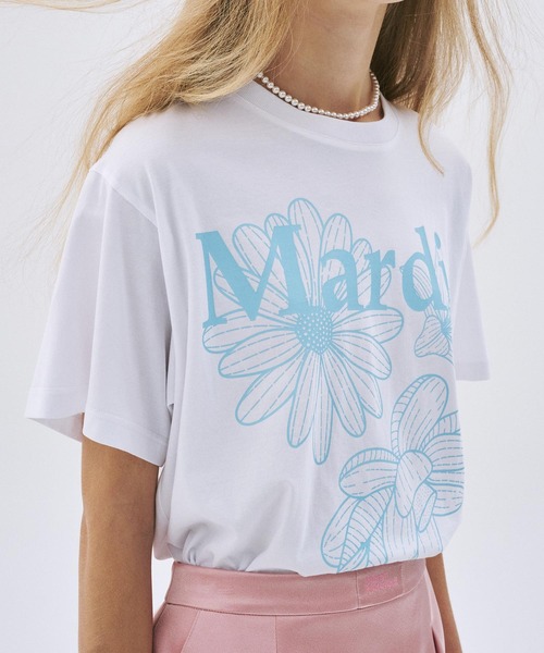 Mardi Mercredi（マルディメクルディ）の「TSHIRT TRIPLE FLOWER（Tシャツ/カットソー・レディース・アイボリー/ホワイト/ベージュ系その他/ホワイト系その他/オートミール/ブラック/ネイビー/ブラック×ピンク/ブラック系その他・FREE）」の22枚目の写真