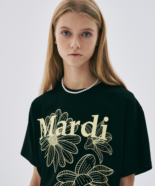 Tシャツ・カットソー Mardi Mercredi MARDIxNARDIS FLOWER T SHIRT TIGHT FIT 4BFT425 TSHIRT FLOWERMARDI（Tシャツ/カットソー）｜Mardi Mercredi