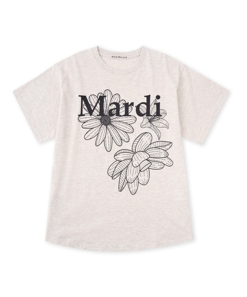 Mardi Mercredi（マルディメクルディ）の「TSHIRT TRIPLE FLOWER / Tシャツ トリプル フラワー（Tシャツ/カットソー・レディース・アイボリー/ホワイト/ベージュ系その他/ホワイト系その他/オートミール/ブラック/ネイビー/ブラック×ピンク/ブラック系その他・FREE）」の12枚目の写真