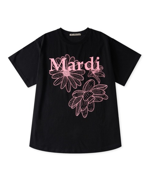 Mardi Mercredi（マルディメクルディ）の「TSHIRT TRIPLE FLOWER / Tシャツ トリプル フラワー（Tシャツ/カットソー・レディース・アイボリー/ホワイト/ベージュ系その他/ホワイト系その他/オートミール/ブラック/ネイビー/ブラック×ピンク/ブラック系その他・FREE）」の11枚目の写真