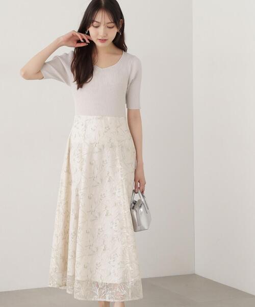 PROPORTION BODY DRESSING（プロポーションボディドレッシング）の「チュールフラワーニットドッキングワンピース / 1215140304（ワンピース・レディース・グレー/グレー系その他・SMALL/MEDIUM）」の11枚目の写真