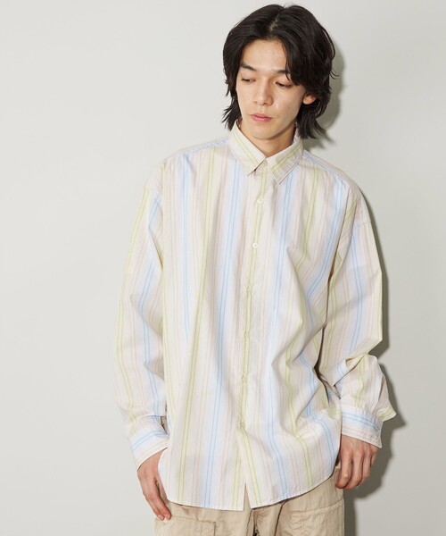 CITEN（シテン）の「＜CITEN＞ストライプオーバーシャツ（シャツ/ブラウス・メンズ・イエロー・S/M/L）」の2枚目の写真