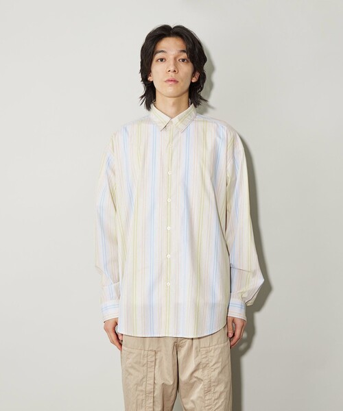 CITEN（シテン）の「＜CITEN＞ストライプオーバーシャツ（シャツ/ブラウス・メンズ・イエロー・S/M/L）」の10枚目の写真