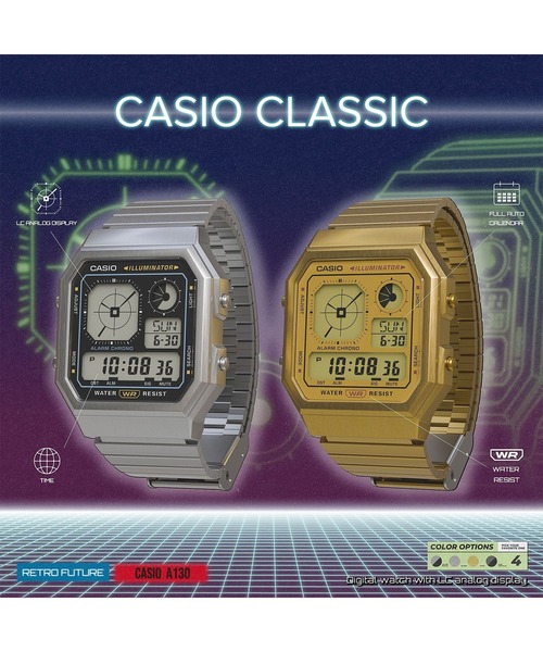 CASIO（カシオ）の「CASIO CLASSIC / A130WE-1AJF（デジタル腕時計・メンズ・ブラック×シルバー・FREE）」の6枚目の写真