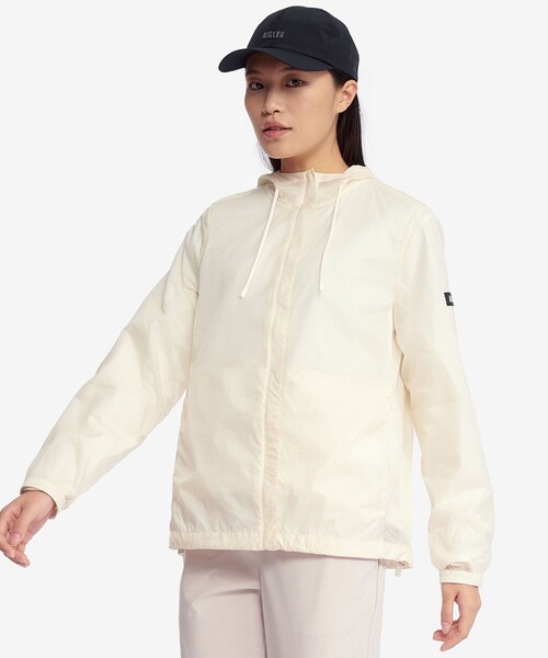 AIGLE（エーグル）の「撥水 ワンポイント刺繍ロゴ コンパクトジャケット（ナイロンジャケット・レディース・ブラック/グリーン/ホワイト・38/36/34/40）」の12枚目の写真