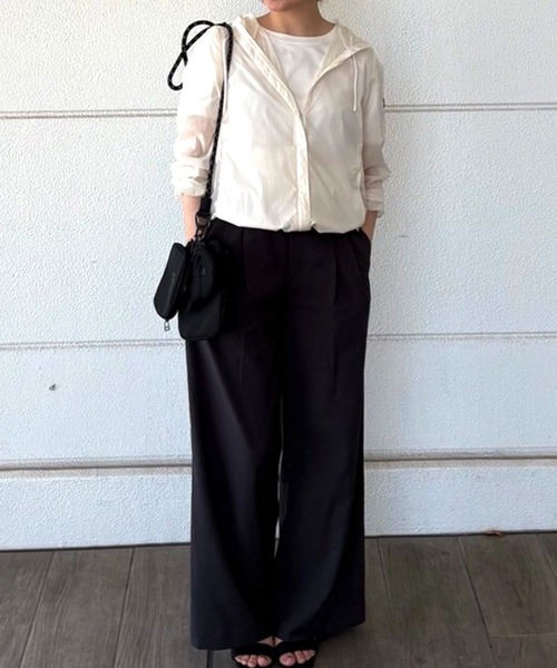 AIGLE（エーグル）の「撥水 ワンポイント刺繍ロゴ コンパクトジャケット（ナイロンジャケット・レディース・ブラック/グリーン/ホワイト・38/36/34/40）」の18枚目の写真