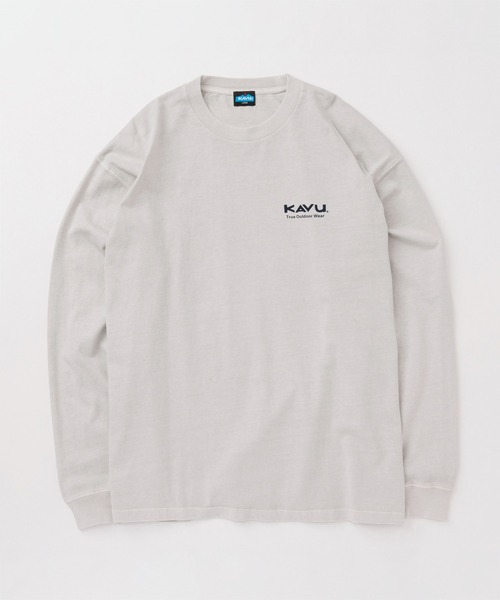 KAVU(カブー)の「KAVU/カブー Good Time Tee (Pigment)/グットタイムロゴティー(Tシャツ/カットソー・メンズ・アイボリー/ライトグレー/ネイビー・LARGE/X-LARGE/MEDIUM)」の4枚目の写真