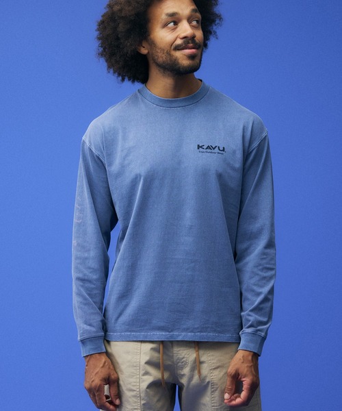 KAVU(カブー)の「KAVU/カブー Good Time Tee (Pigment)/グットタイムロゴティー(Tシャツ/カットソー・メンズ・アイボリー/ライトグレー/ネイビー・LARGE/X-LARGE/MEDIUM)」の12枚目の写真