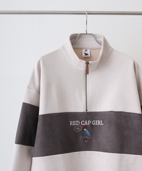 Red Cap Girl（レッドキャプガール）の「RED CAP GIRL カットスウェードHALFZIP（スウェット・メンズ・グレー系2/ブルー/ミント/グレー系1・M/L/LL）」の2枚目の写真
