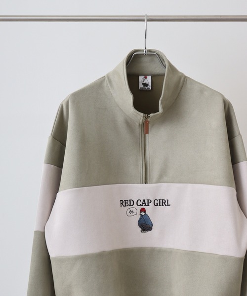 Red Cap Girl（レッドキャプガール）の「RED CAP GIRL カットスウェードHALFZIP（スウェット・メンズ・グレー系2/ブルー/ミント/グレー系1・M/L/LL）」の3枚目の写真