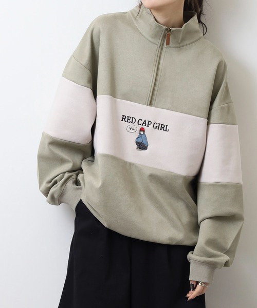 Red Cap Girl（レッドキャプガール）の「RED CAP GIRL カットスウェードHALFZIP（スウェット・メンズ・グレー系2/ブルー/ミント/グレー系1・M/L/LL）」の18枚目の写真