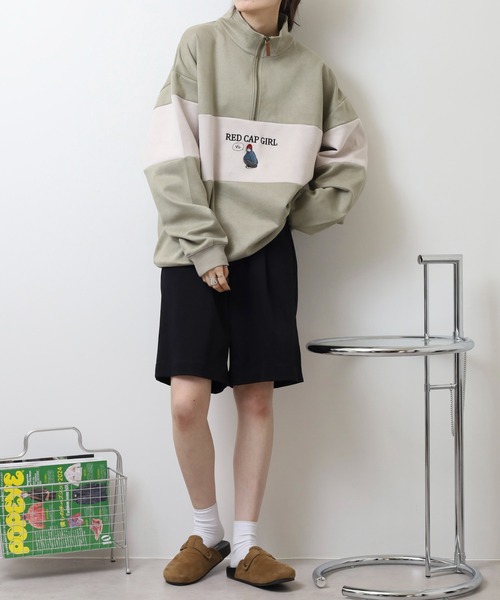 Red Cap Girl（レッドキャプガール）の「RED CAP GIRL カットスウェードHALFZIP（スウェット・メンズ・グレー系2/ブルー/ミント/グレー系1・M/L/LL）」の21枚目の写真