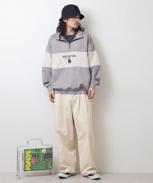 Red Cap Girl（レッドキャプガール）の「RED CAP GIRL カットスウェードHALFZIP（スウェット・メンズ・グレー系2/ブルー/ミント/グレー系1・M/L/LL）」の17枚目の写真