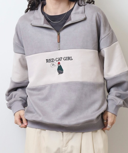 Red Cap Girl（レッドキャプガール）の「RED CAP GIRL カットスウェードHALFZIP（スウェット・メンズ・グレー系2/ブルー/ミント/グレー系1・M/L/LL）」の15枚目の写真