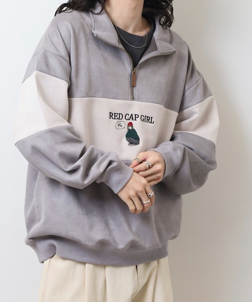 Red Cap Girl（レッドキャプガール）の「RED CAP GIRL カットスウェードHALFZIP（スウェット・メンズ・グレー系2/ブルー/ミント/グレー系1・M/L/LL）」の16枚目の写真