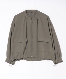 BELLUNA PLUS（ベルーナ）の「とろみ素材ポケットデザインブルゾン（テーラードジャケット）」