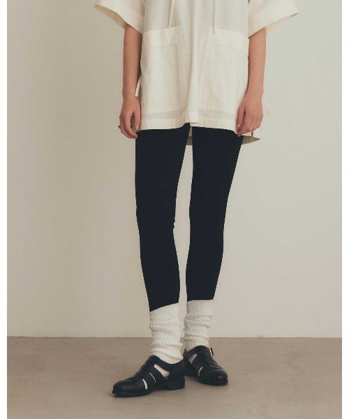THE SHINZONE(ザ シンゾーン)の「THE SHINZONE KNIT GEORGETTE LEGGINGS 25SMSPA11(レギンス/スパッツ・レディース・ブラック・SMALL/MEDIUM)」の1枚目の写真