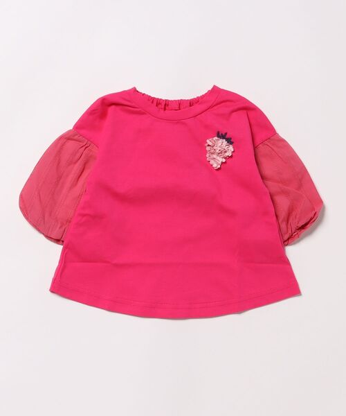 HAKKA BABY（ハッカベビー）の「[ベビー]ワンポイントいちごモチーフチュニック（Tシャツ/カットソー・キッズ・オフホワイト/ピンク・90cm）」の2枚目の写真