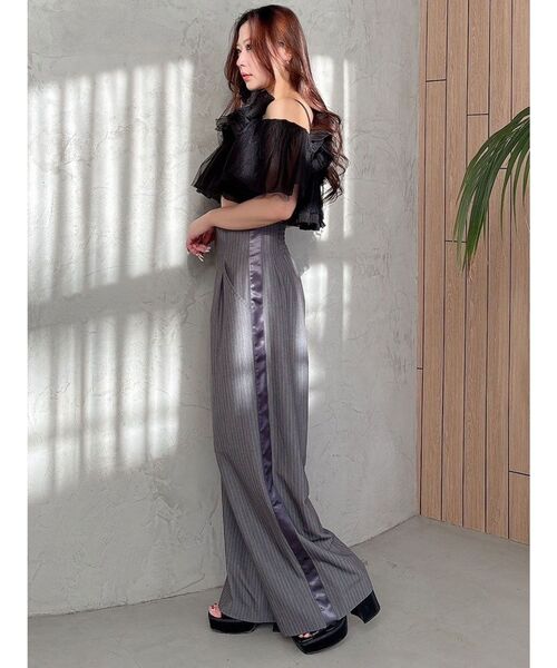 MERCURYDUO（マーキュリーデュオ）の「ピンストライプコルセットタックパンツ（その他パンツ・レディース・ライトグレー/チャコールグレー・SMALL/MEDIUM）」の8枚目の写真